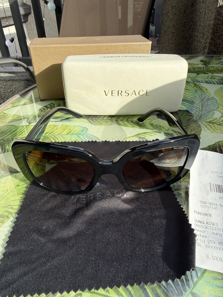 Versace Black Cat-Eye Sunglasses With Brown Gradient Lenses